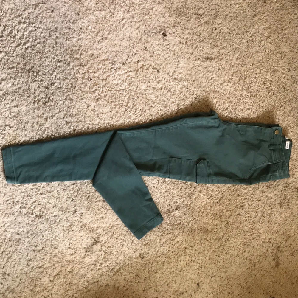 Olive Green Cargo Skinny Jeans